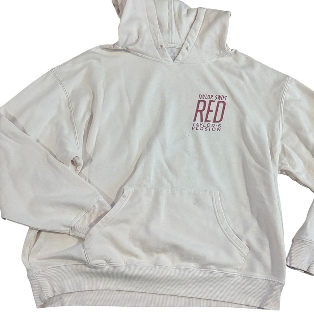 Taylor Swift Red Taylors Version Album Hoodie Cream XL Official Merch Pullover - Picture 4 of 6